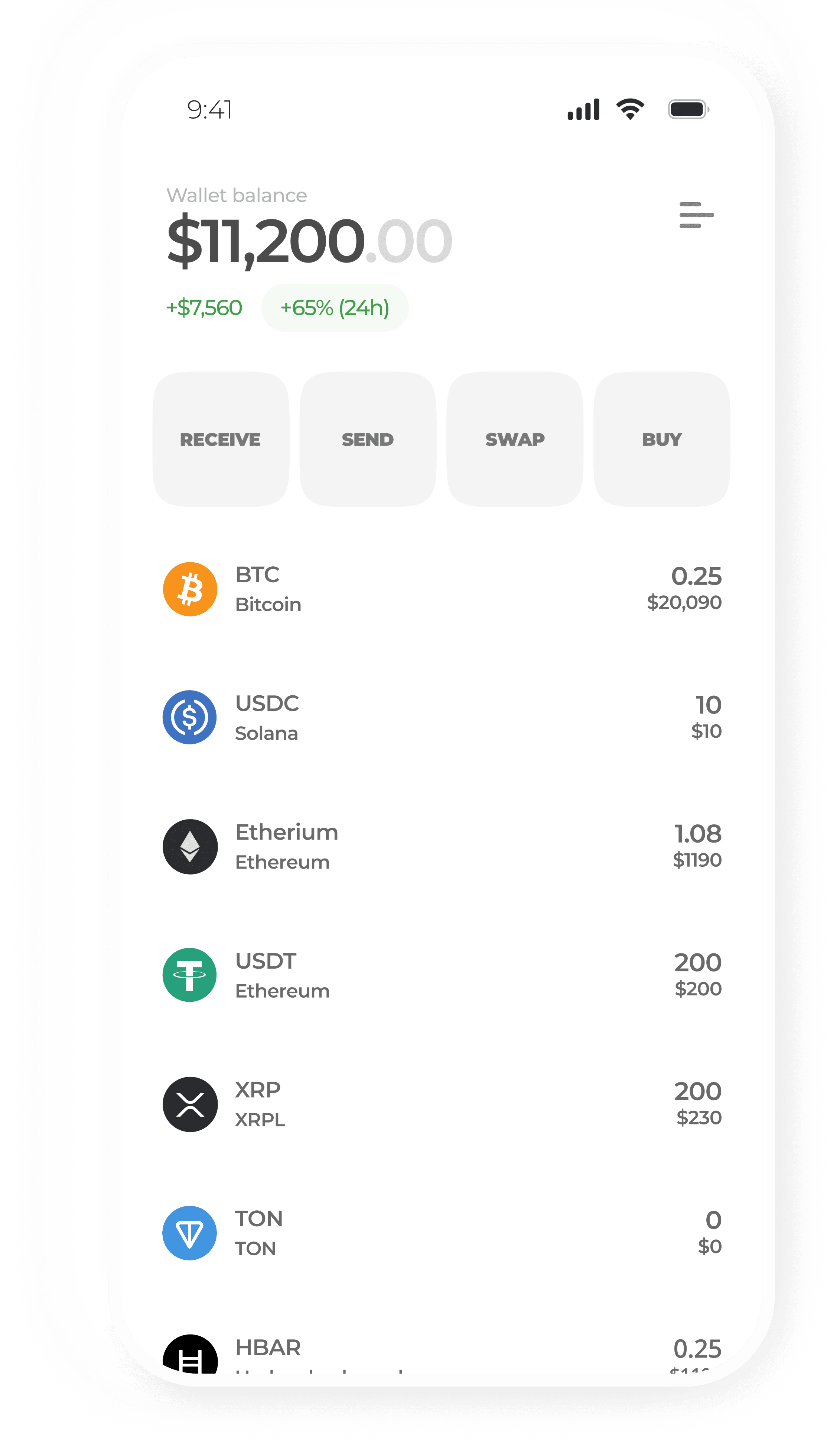bepay money wallet app showing balance and digital assets